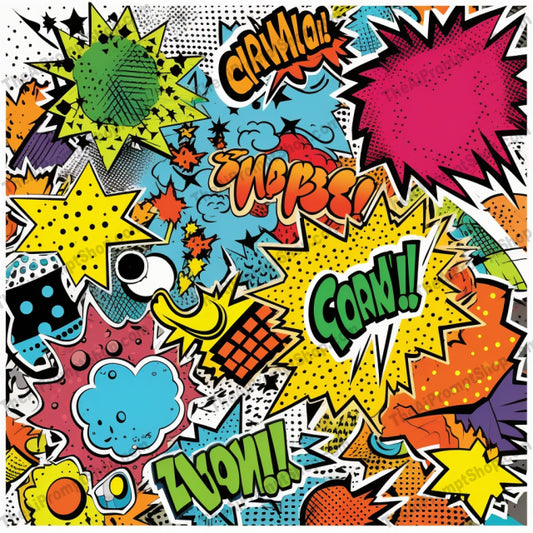 AI Midjourney Prompt for Patterns - B173s - Comic Speech Bubbles