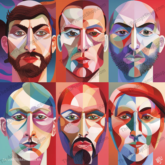AI Midjourney Prompt for People - B179s - Male Personality Faces