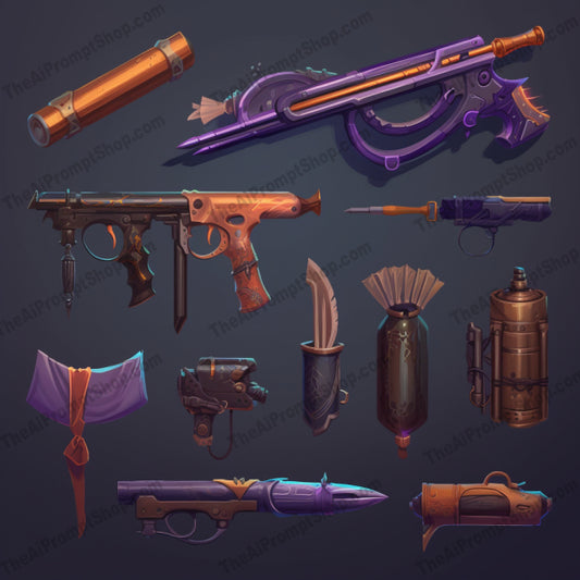 AI Midjourney Prompt for Charming Realism of Weapons