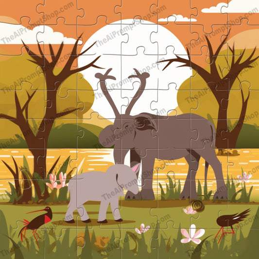 AI Midjourney Prompt for C258 - Storybook Illustrations - Meadow Animals