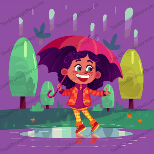 AI Midjourney Prompt for C241 - Storybook Illustrations - Rainy Day Playtime