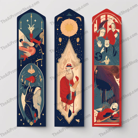 AI Midjourney Prompt for Game Assets - B123s - Religious Bookmarks Galore