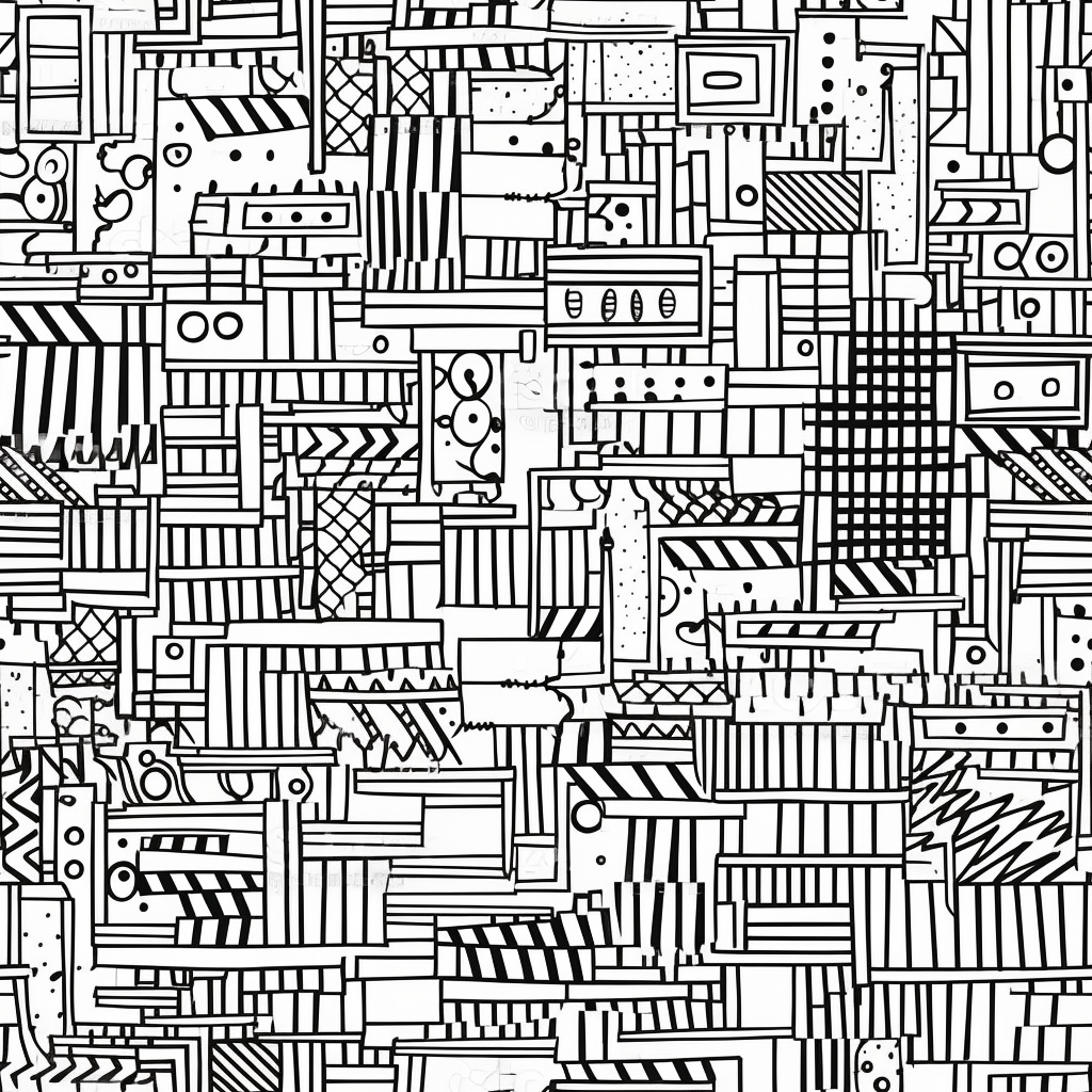 AI Midjourney Prompt for Patterns - Black & White Pattern