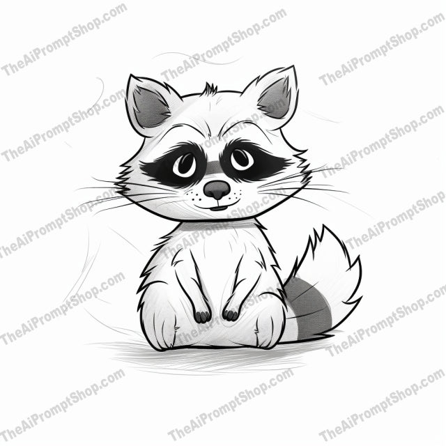 AI Midjourney Prompt for Watercolor Coloring Pages with Cute Animal