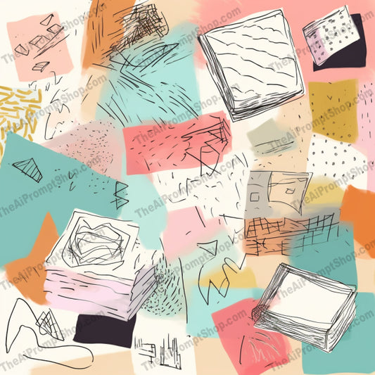 AI Midjourney Prompt for Patterns - B131s - Hand Drawn Note Designs