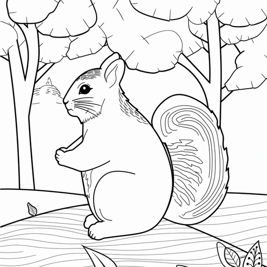 AI Midjourney Prompt for Coloring Page - Bold Farm Animal Coloring