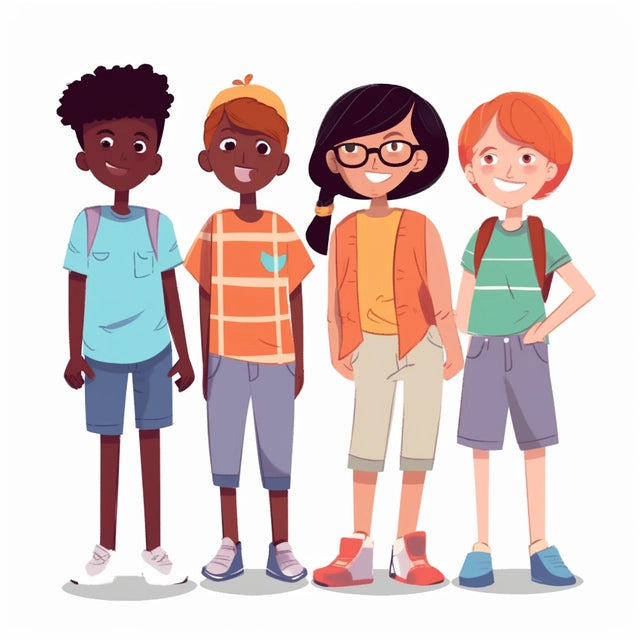 AI Midjourney Prompt for Colorful Children in Nerdcore Style