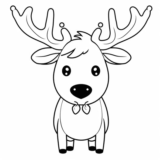 AI Midjourney Prompt for Happy Kawaii Coloring Pages Illustration