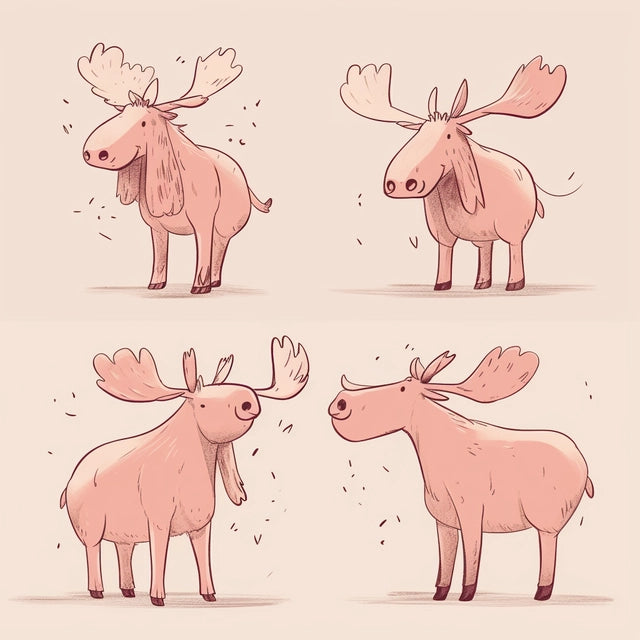AI Midjourney Prompt for Minimalist Cartoon Animal Poses