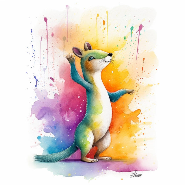AI Midjourney Prompt for Energetic Animal Illustration