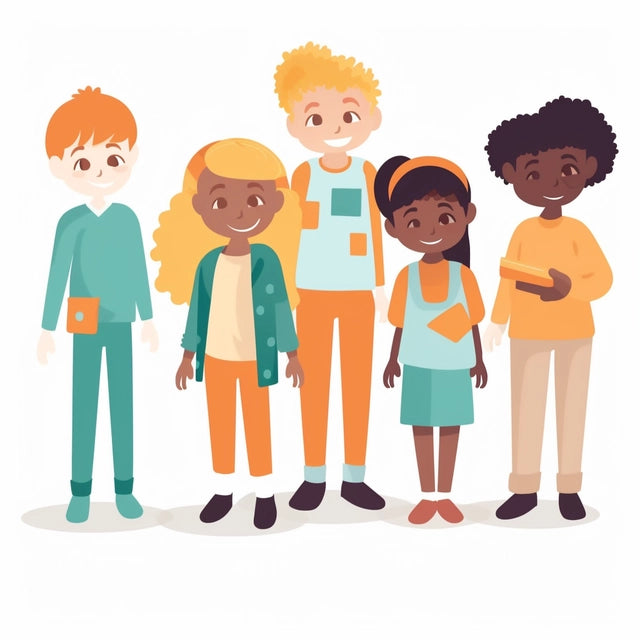 AI Midjourney Prompt for Colorful Children in Nerdcore Style