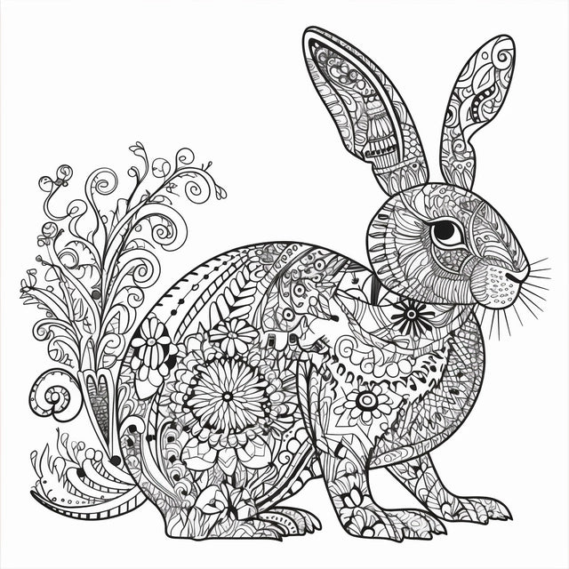 AI Midjourney Prompt for Ornamental Abstraction Animal Coloring