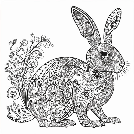 AI Midjourney Prompt for Ornamental Abstraction Animal Coloring