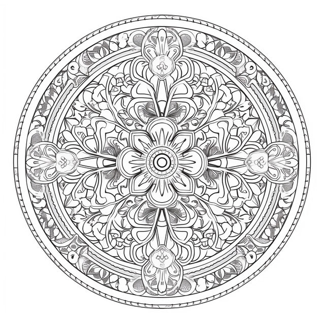 AI Midjourney Prompt for Tondo Style Ornamental Coloring