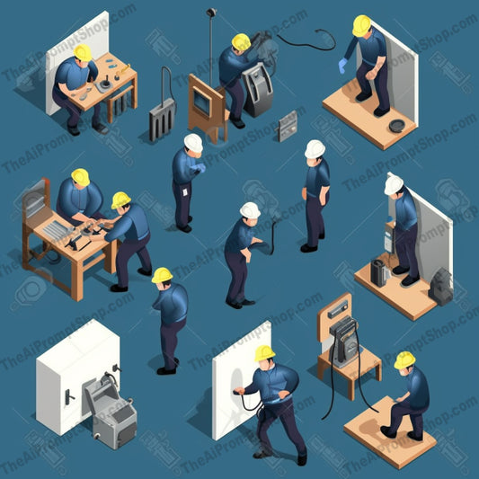 AI Midjourney Prompt for Isometrics - B48s -  Isometric Electrical Equipment