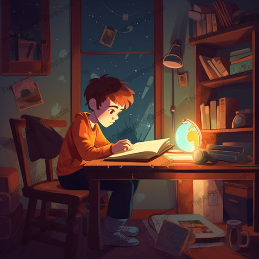 AI Midjourney Prompt for C263 - Storybook Illustrations - Study Space 2D Game Art