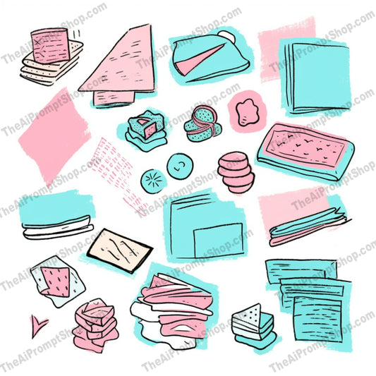 AI Midjourney Prompt for Patterns - B130s - Pencil Notes and Papers