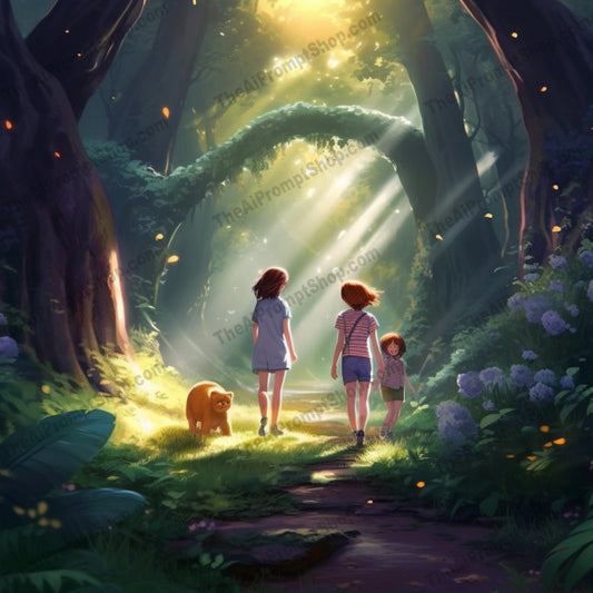 AI Midjourney Prompt for C89 - Storybook Illustrations - Animecore Forest Walk