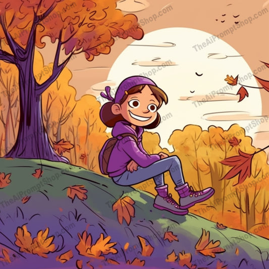 AI Midjourney Prompt for C23 - Storybook Illustrations - Cartoon Child in Autumn Park
