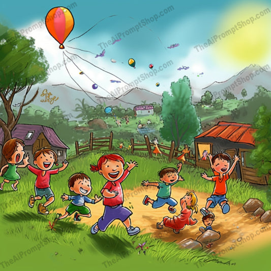 AI Midjourney Prompt for C253 - Storybook Illustrations - Colorful Kids Drawing