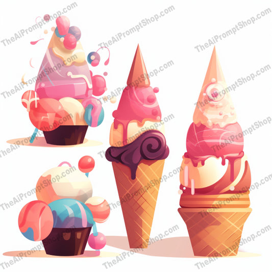 AI Midjourney Prompt for Food - B156s - Sweet Summer Treats