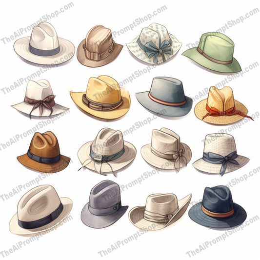 AI Midjourney Prompt for Clothing And Accessories - B152s - Sun kissed Headwear