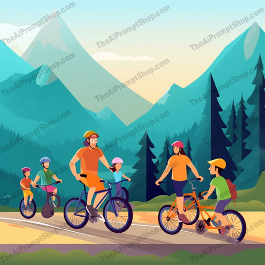 AI Midjourney Prompt for C149 - Storybook Illustrations - Mountain Biking Adventure