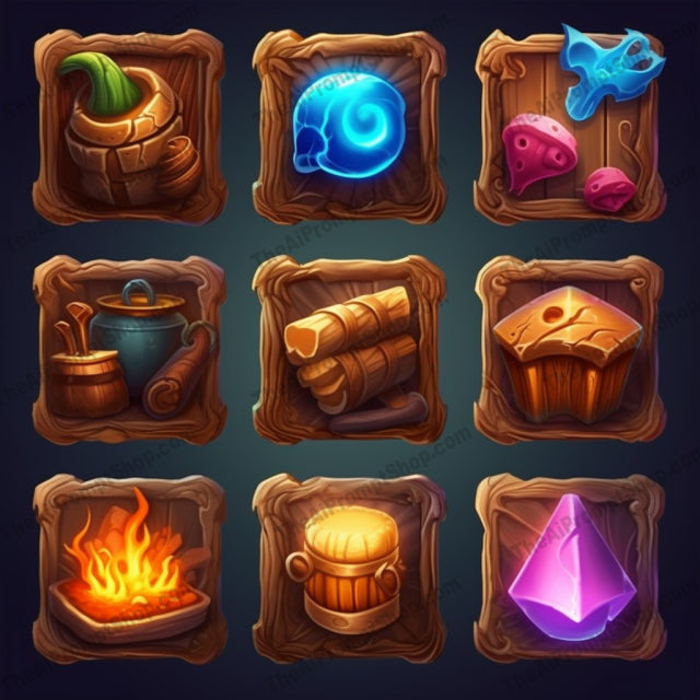 AI Midjourney Prompt for Mystical Terrains Icons