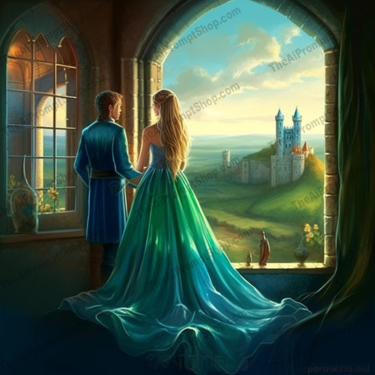 AI Midjourney Prompt for C79 - Storybook Illustrations - Castle Romance Vista