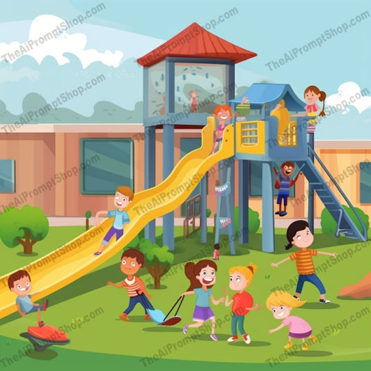 AI Midjourney Prompt for C177 - Storybook Illustrations - Schoolyard Adventures