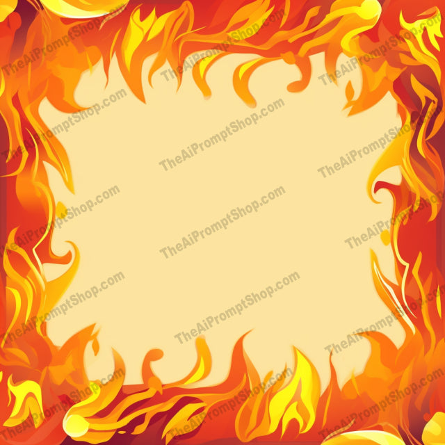 AI Midjourney Prompt for Game Assets - B34s -  Exaggerated Flame Borders