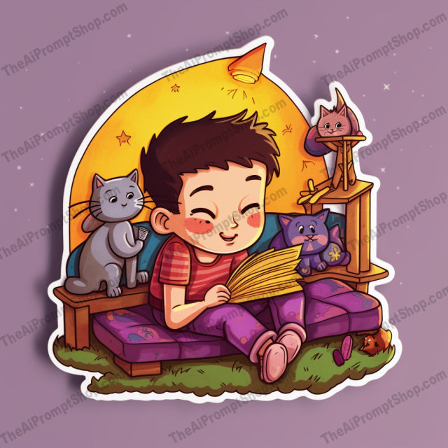 AI Midjourney Prompt for C31 - Storybook Illustrations - A Whimsical Sticker Illustration