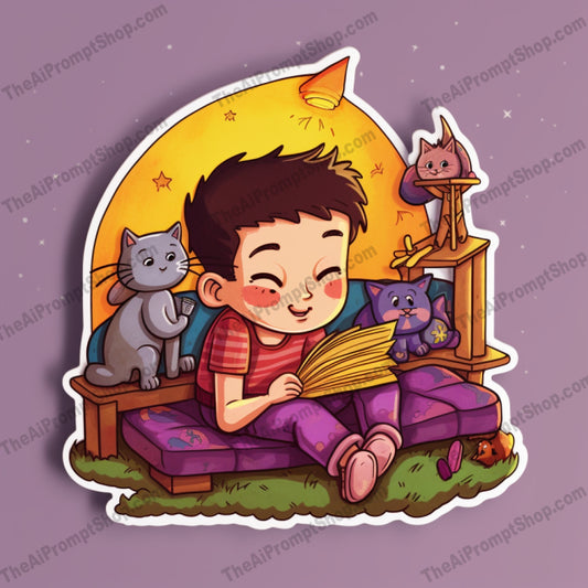 AI Midjourney Prompt for C31 - Storybook Illustrations - A Whimsical Sticker Illustration