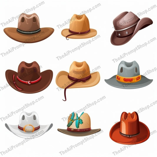 AI Midjourney Prompt for Clothing And Accessories - B151s - Eclectic Hat Collection