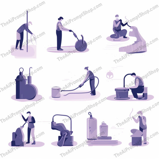 AI Midjourney Prompt for Isometrics - B60s -  Vacuuming in Style
