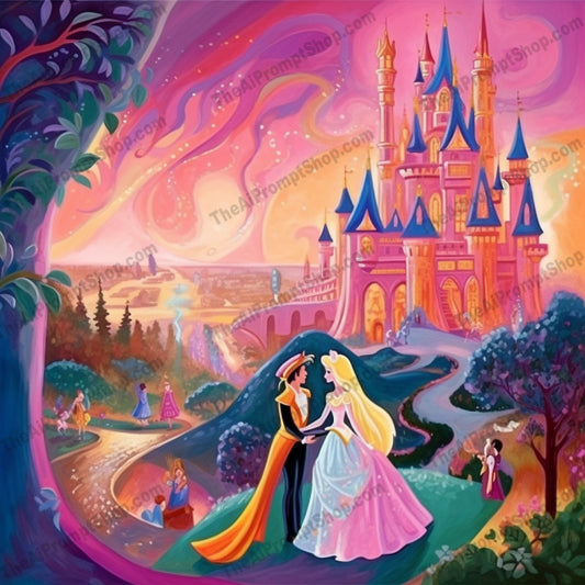 AI Midjourney Prompt for C60 - Storybook Illustrations - Royal Love Story