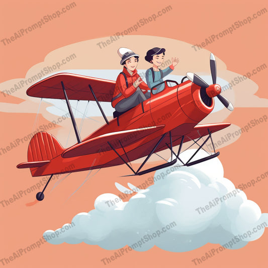 AI Midjourney Prompt for C237 - Storybook Illustrations - Quirky Airplane Adventure