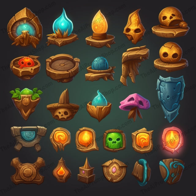AI Midjourney Prompt for Mystical Terrains Icons