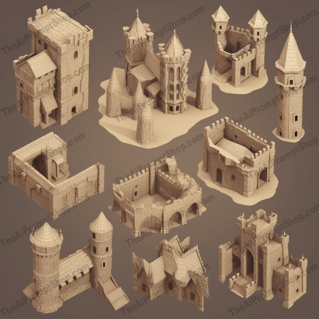 AI Midjourney Prompt for Rough-Hewn Castle Illustrations