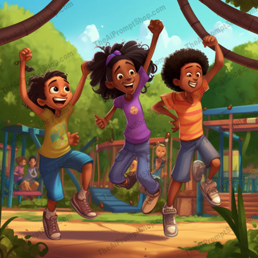 AI Midjourney Prompt for C227 - Storybook Illustrations - Afrocaribbean Park Mashup
