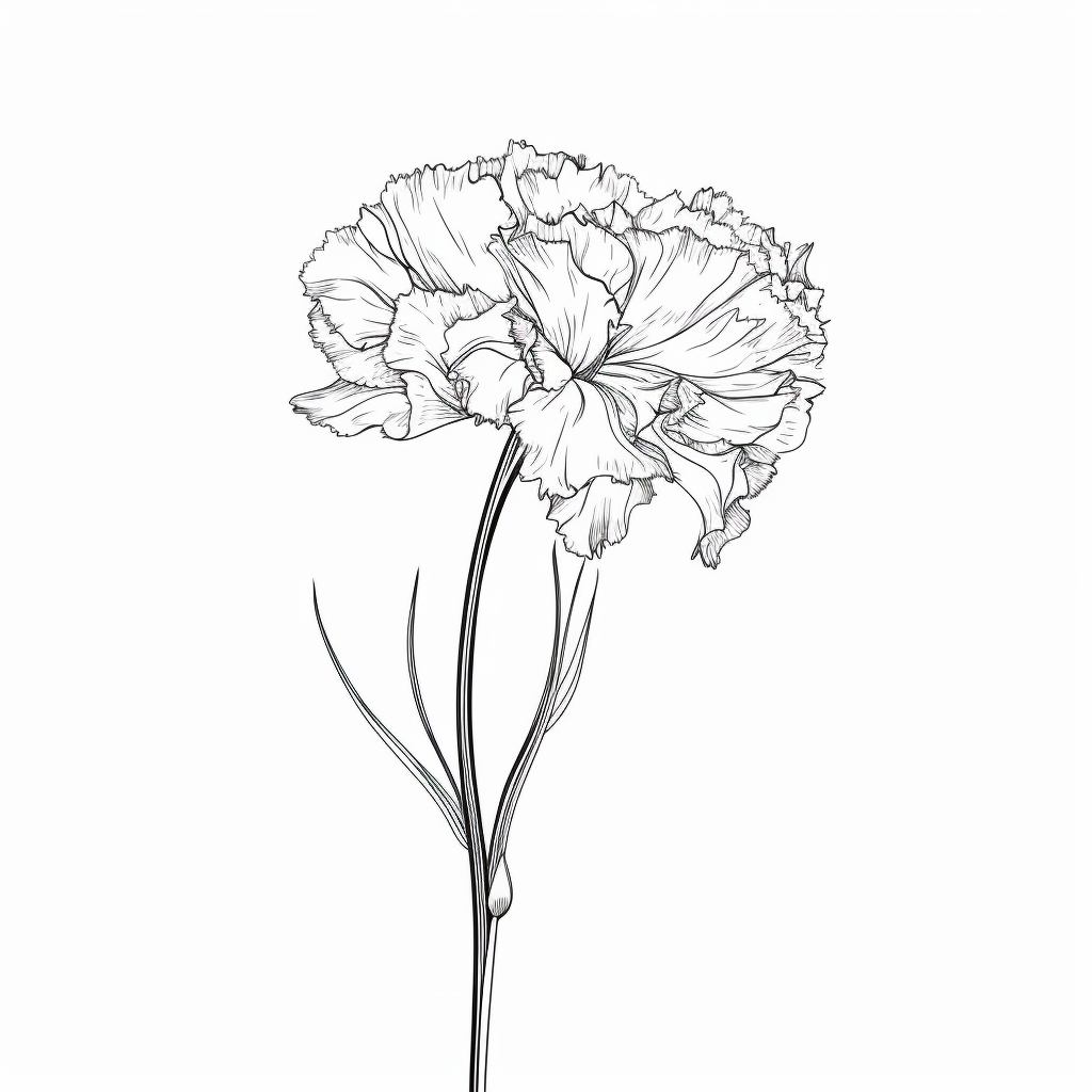 AI Midjourney Prompt for Coloring Page - Minimalist Flower Art