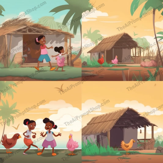 AI Midjourney Prompt for C188 - Storybook Illustrations - Country Kids