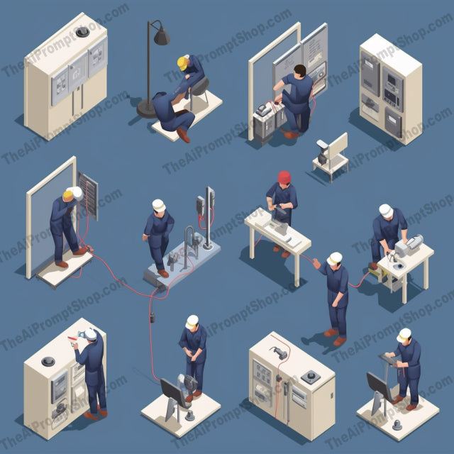 AI Midjourney Prompt for Isometrics - B48s - Isometric Electrical Equipment