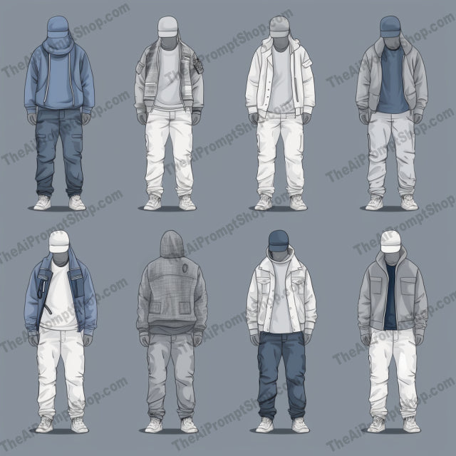 AI Midjourney Prompt for Clothing Types on Grey