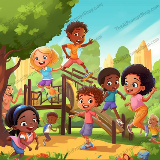AI Midjourney Prompt for C227 - Storybook Illustrations - Afrocaribbean Park Mashup