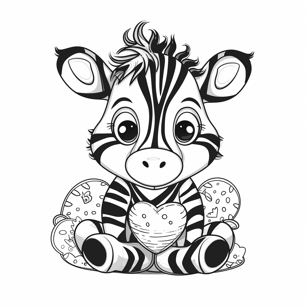 AI Midjourney Prompt for Coloring Page - Baby Animal Love