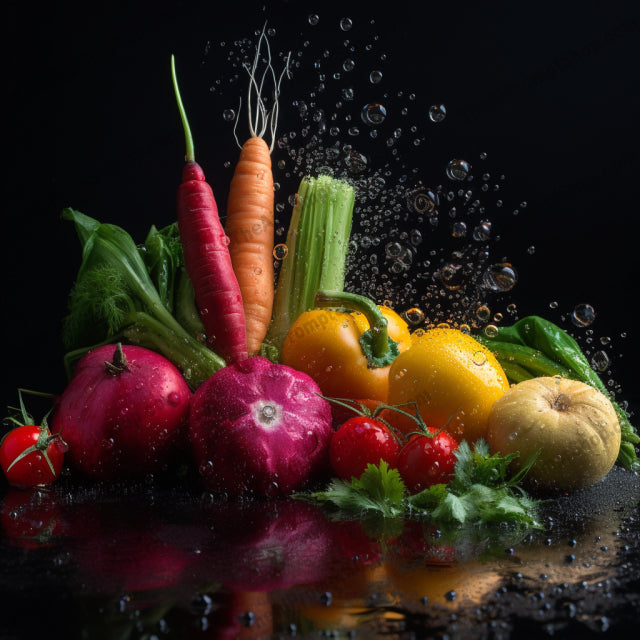 AI Midjourney Prompt for Food - B341s - Vibrant Vegetables