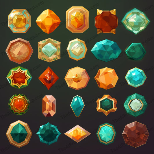 AI Midjourney Prompt for Colorful Gemstones