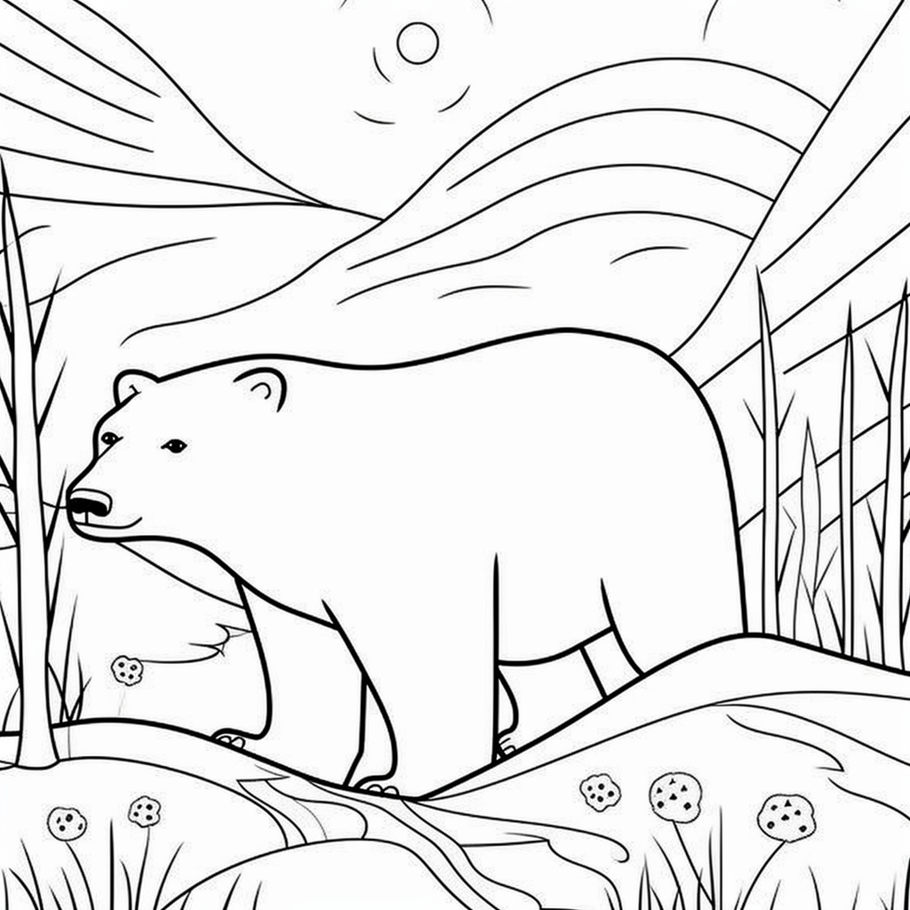 AI Midjourney Prompt for Coloring Page - Bold Farm Animal Coloring