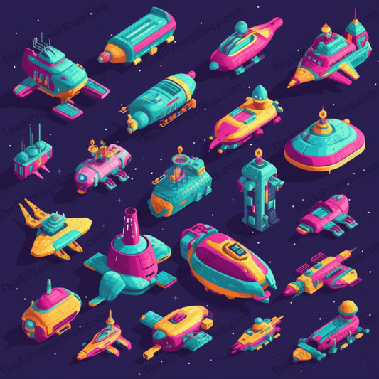 AI Midjourney Prompt for Retro Spaceships